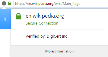 SSL certificate on wikipedia website