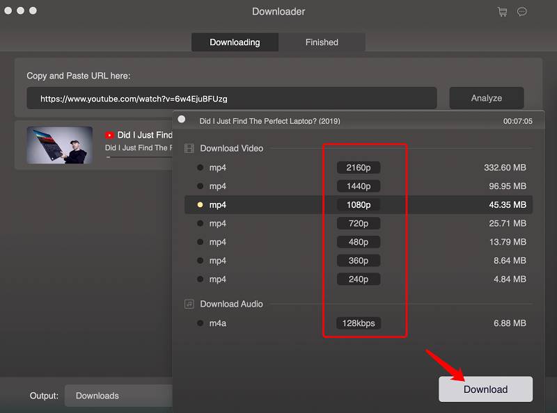 Set the Output Settings of Your Video