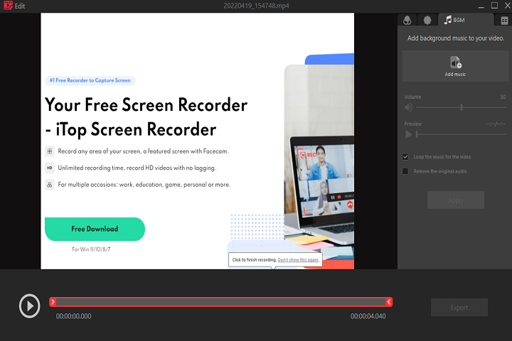 What is iTop Screen Recorder and how does it work