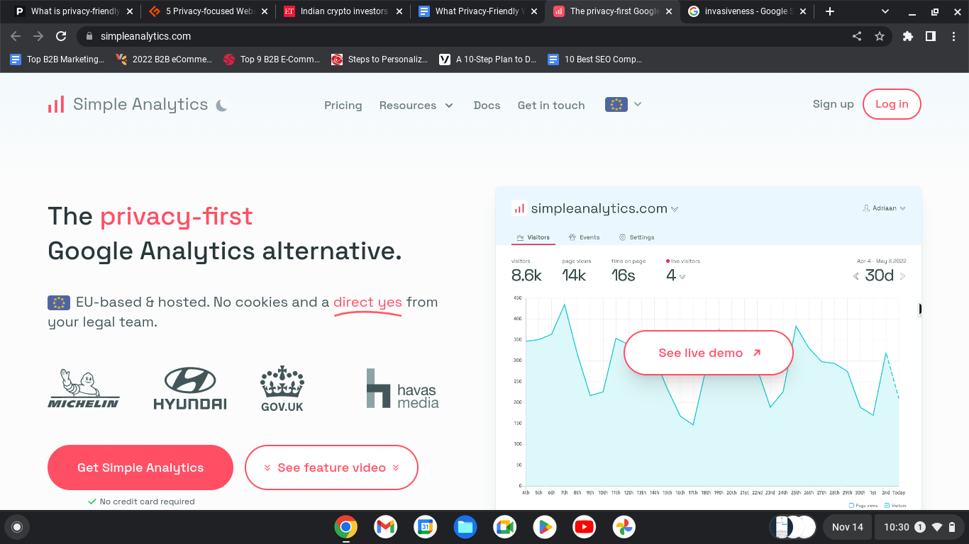 Simple Analytics is a privacy-first web analytic tool